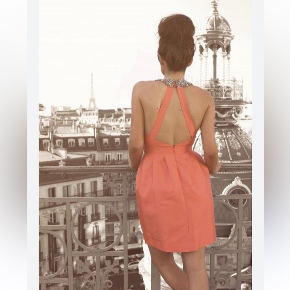Raoul Fluo Orange Open Back Dress with